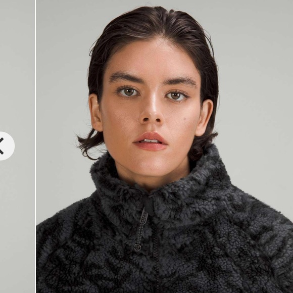 Lululemon Sz XS/S Scuba Oversized Fleece Funnel Neck *Jacquard Camo Carbon Black - Picture 4 of 16